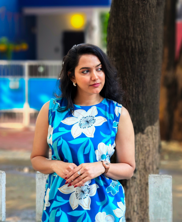 3 Women's Sleeveless Printed Blue Coord-Sets - Short Top