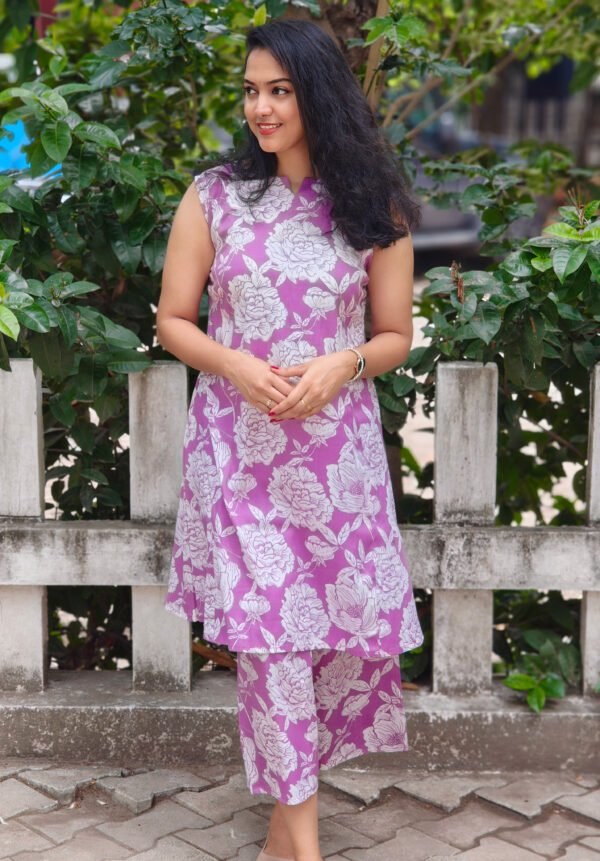 Lilac cambric cotton co-ord set in Soft Cotton