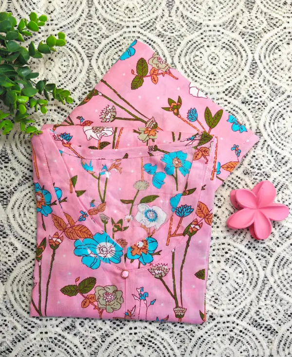 IMG_20260206_144246454 (1) 3 Pretty Pink floral printed Co-ordset in Rayon Cotton