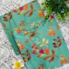 Mint Green sleeveless floral print Cord-set in Rayon-Cotton