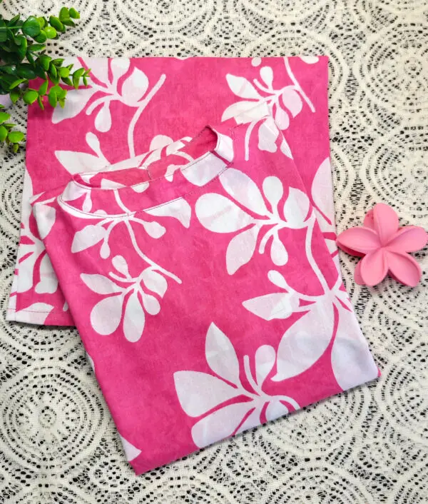 Pastel Pink sleeveless Sanganeri floral print Co- ordset in Pure Cotton