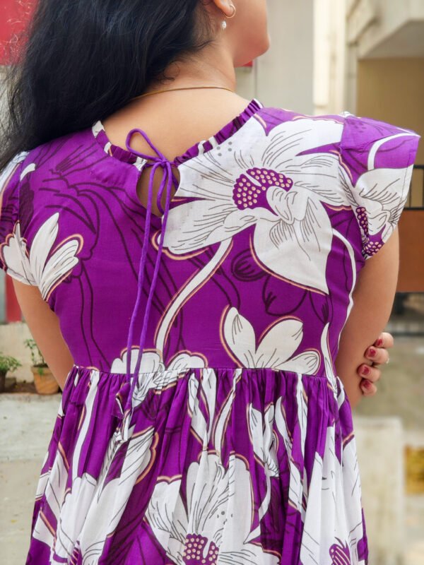 18154 Magentha frock with large floral print