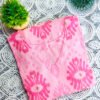 Cotton pink printed sleeveless top