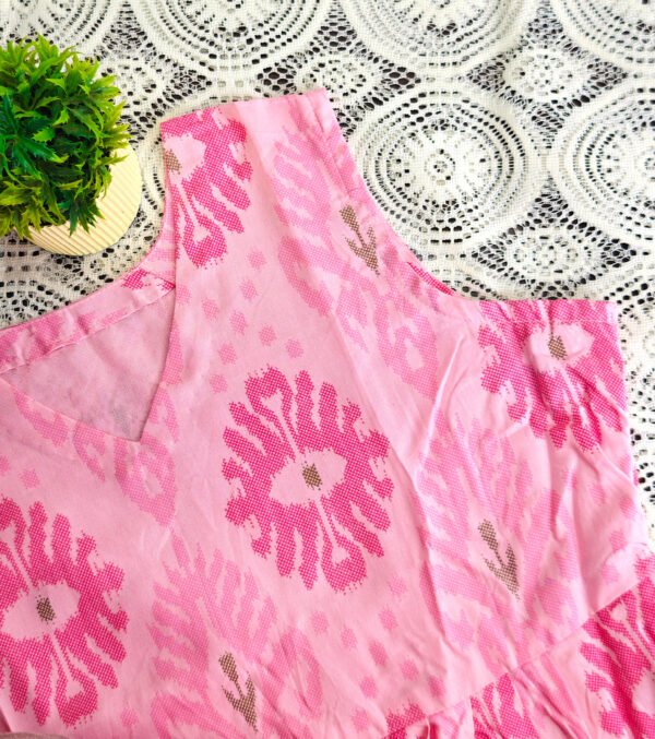 Cotton pink printed sleeveless top