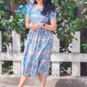 Cotton Hakoba floral printed frock