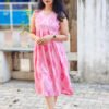 Cotton pink printed sleeveless top