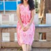 Cotton pink printed sleeveless top